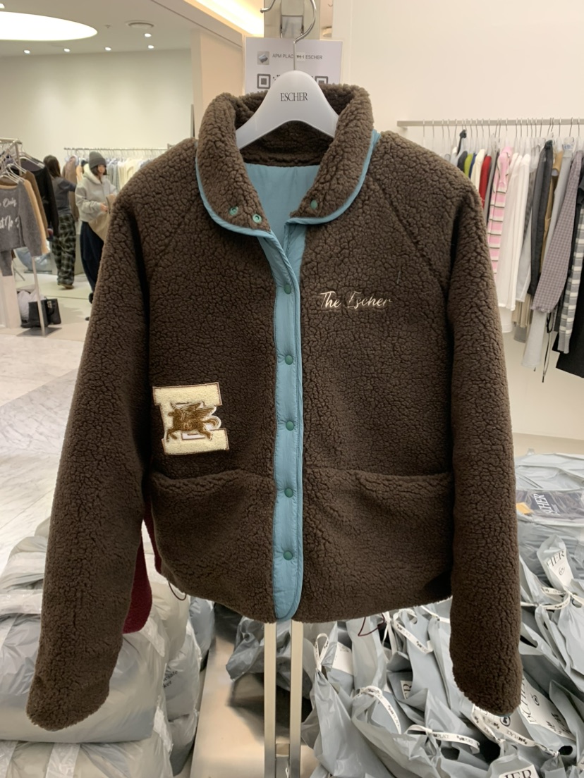 ESCHER韓國代購㊣女裝新款熱賣真品推薦25秋冬休閑時尚夾克ESCHER夾克圖色1