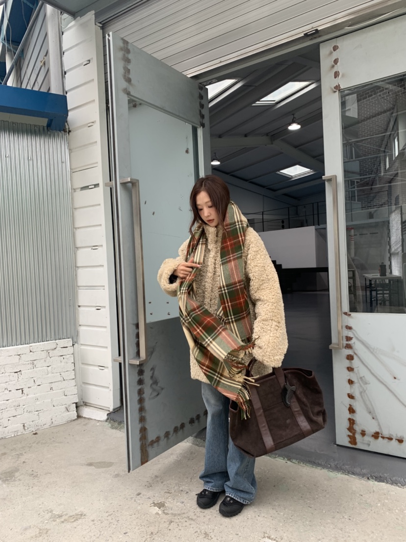 MURMUR韓國代購㊣女士新品25秋冬時尚真品休閑中長款大衣毛皮MURMUR中長款大衣