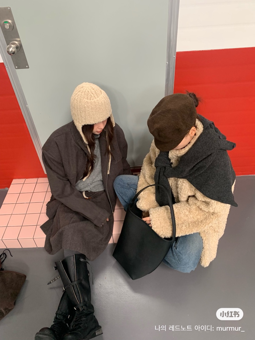 MURMUR韓國代購㊣女士新品25秋冬時尚真品休閑中長款大衣毛皮MURMUR中長款大衣