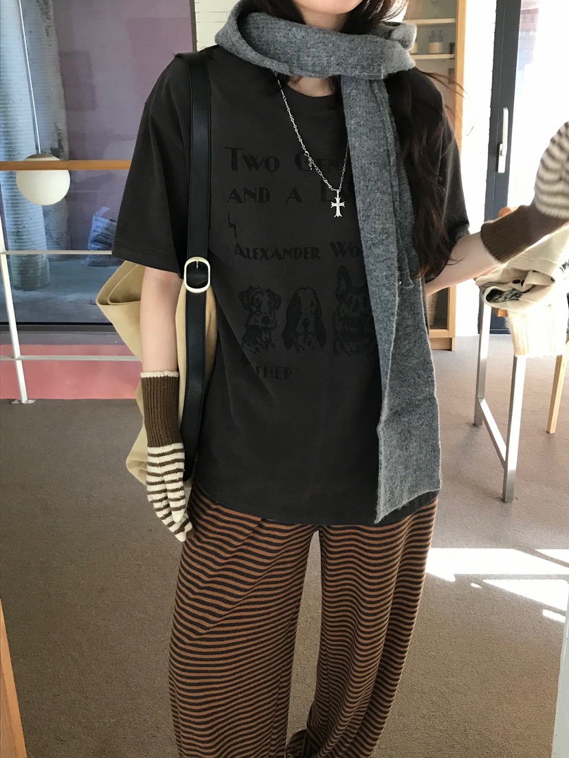 ESCHER韓國直郵㊣女裝新款真品職業時尚25秋冬人氣休閑熱賣T恤ESCHERT恤