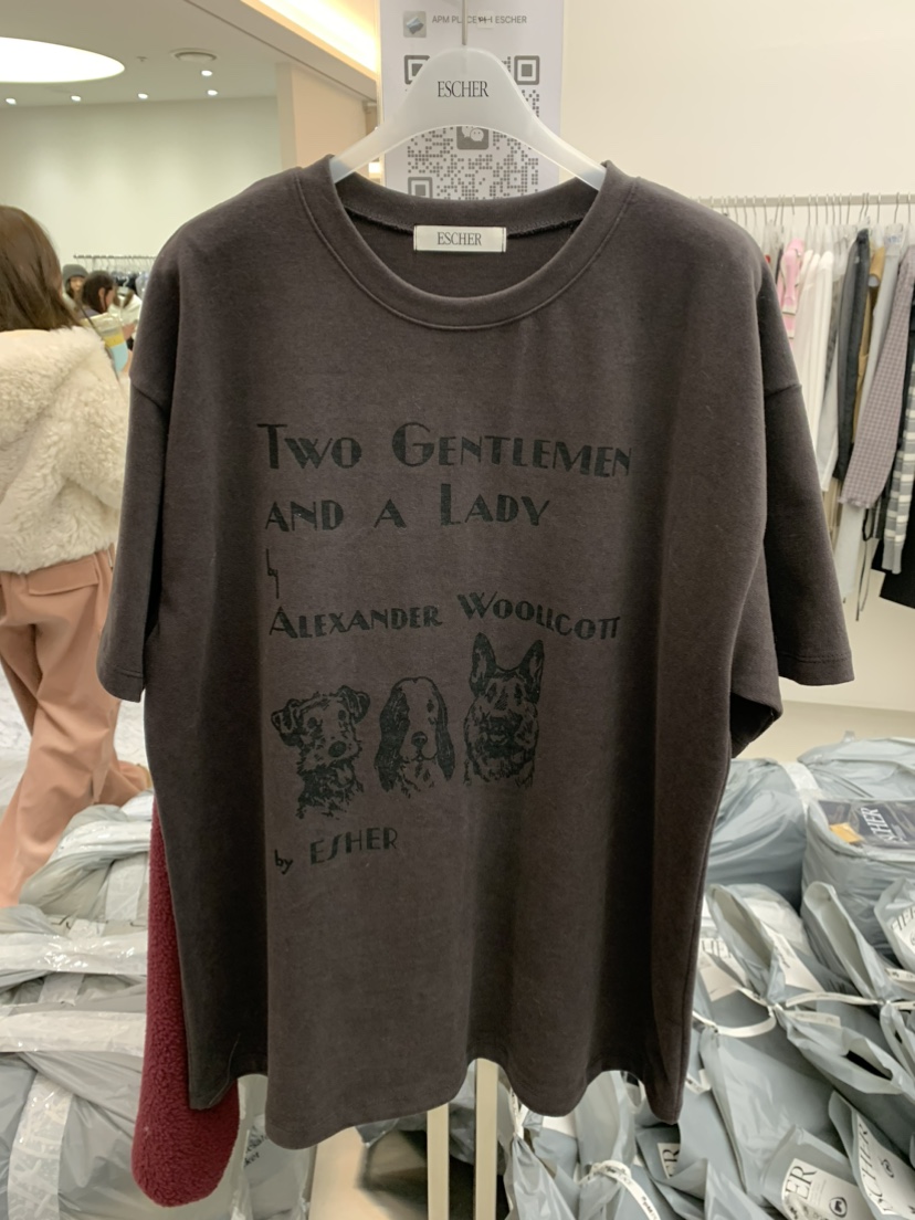 ESCHER韓國直郵㊣女裝新款真品職業時尚25秋冬人氣休閑熱賣T恤ESCHERT恤圖色1