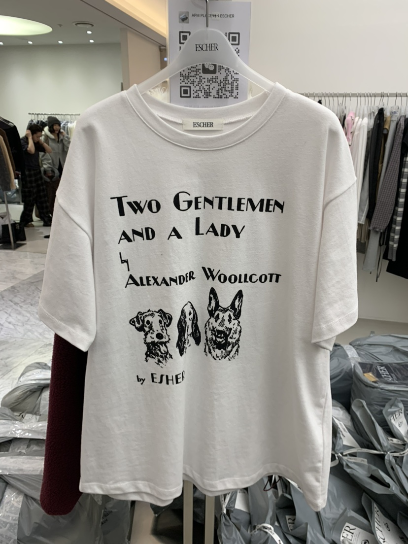 ESCHER韓國直郵㊣女裝新款真品職業時尚25秋冬人氣休閑熱賣T恤ESCHERT恤圖色2