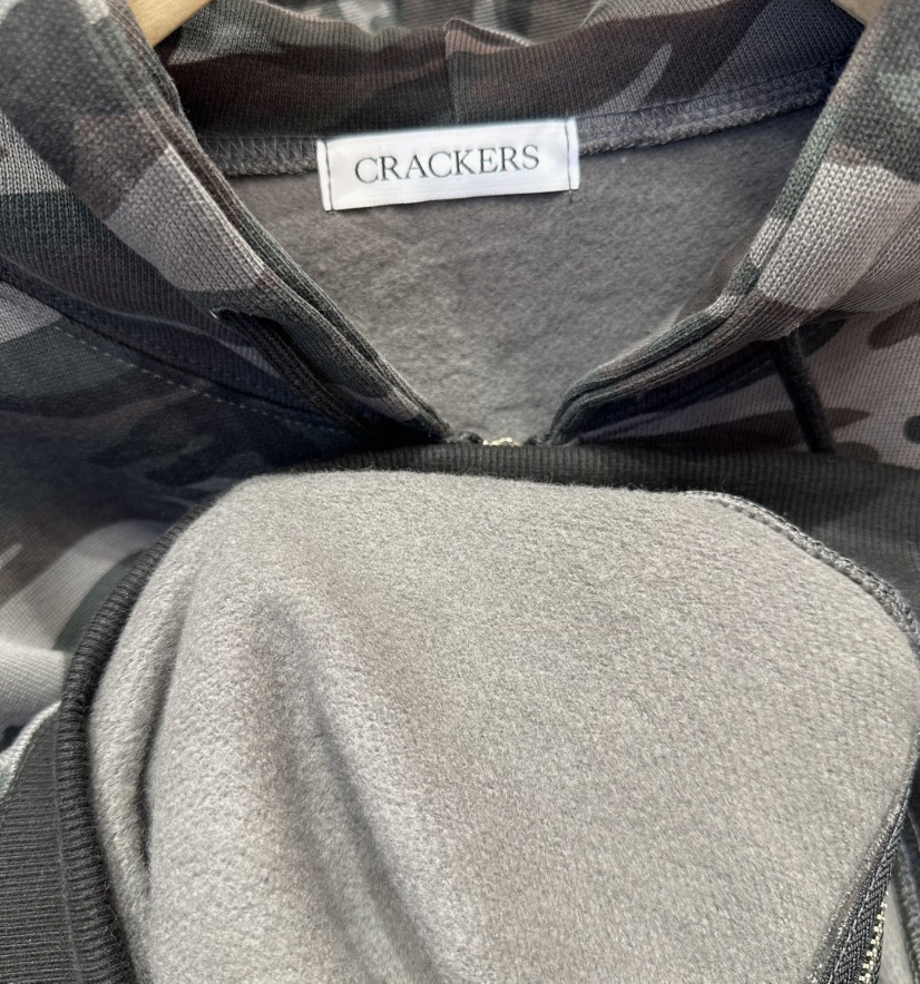 CRACKERS東大門㊣實拍女士新款熱賣時尚人氣夾克加絨拉鏈迷彩CRACKERS夾克