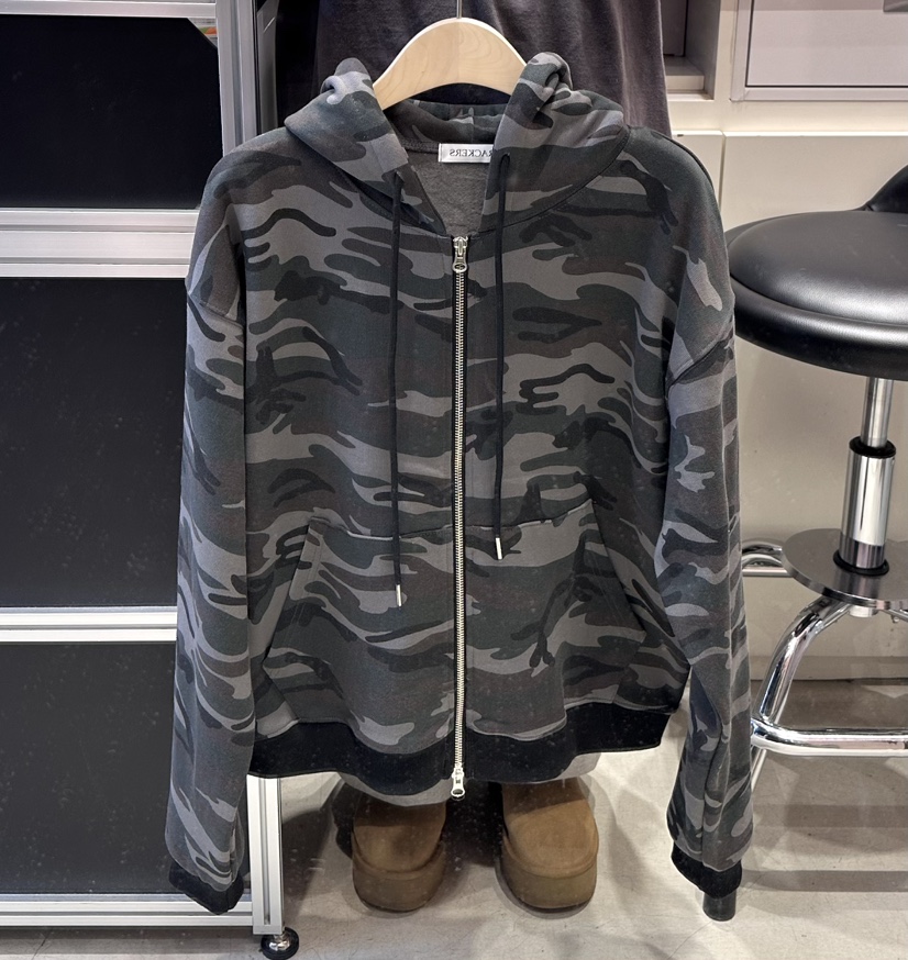 CRACKERS東大門㊣實拍女士新款熱賣時尚人氣夾克加絨拉鏈迷彩CRACKERS夾克圖色2