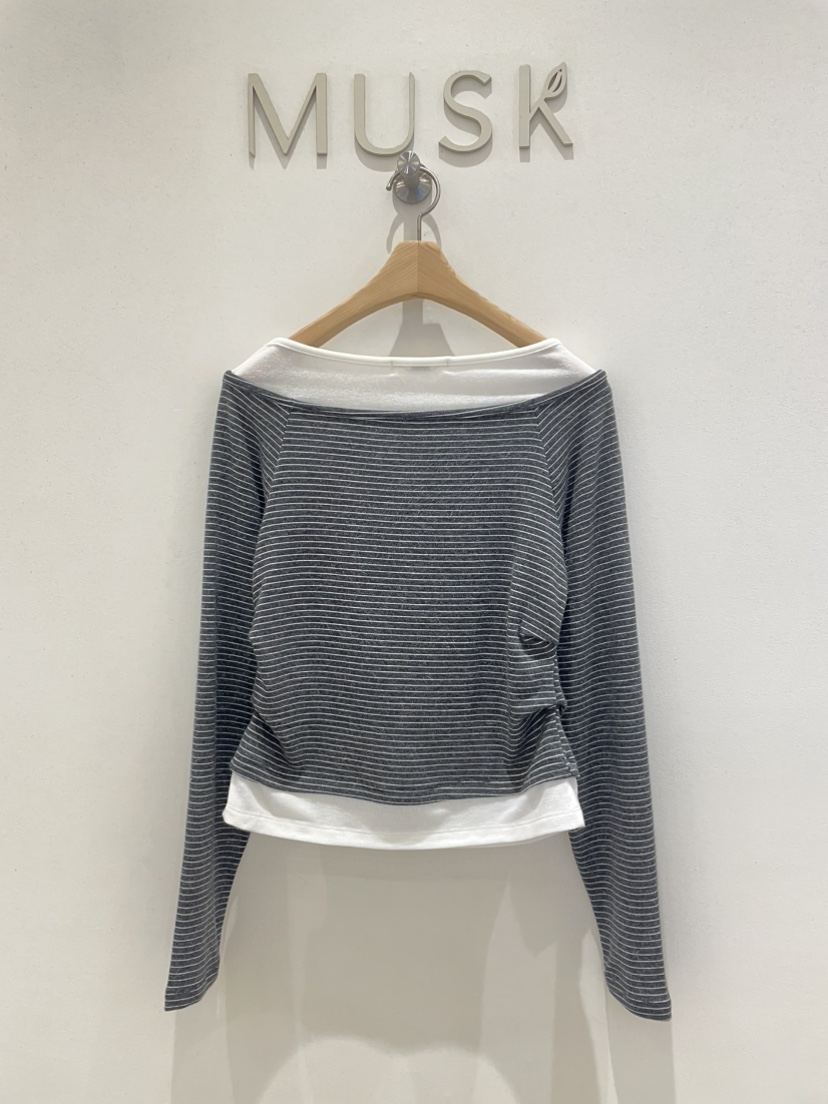 MUSK東大門㊣代購女裝新款推薦熱賣25秋冬職業人氣時尚長袖T恤MUSK長袖T恤