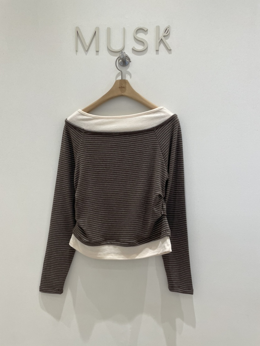 MUSK東大門㊣代購女裝新款推薦熱賣25秋冬職業人氣時尚長袖T恤MUSK長袖T恤圖色1