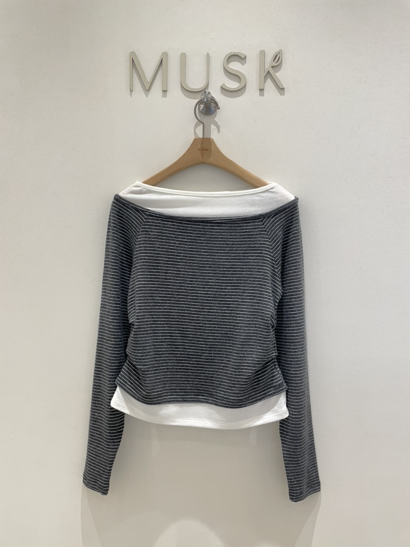 MUSK東大門㊣代購女裝新款推薦熱賣25秋冬職業人氣時尚長袖T恤MUSK長袖T恤圖色2