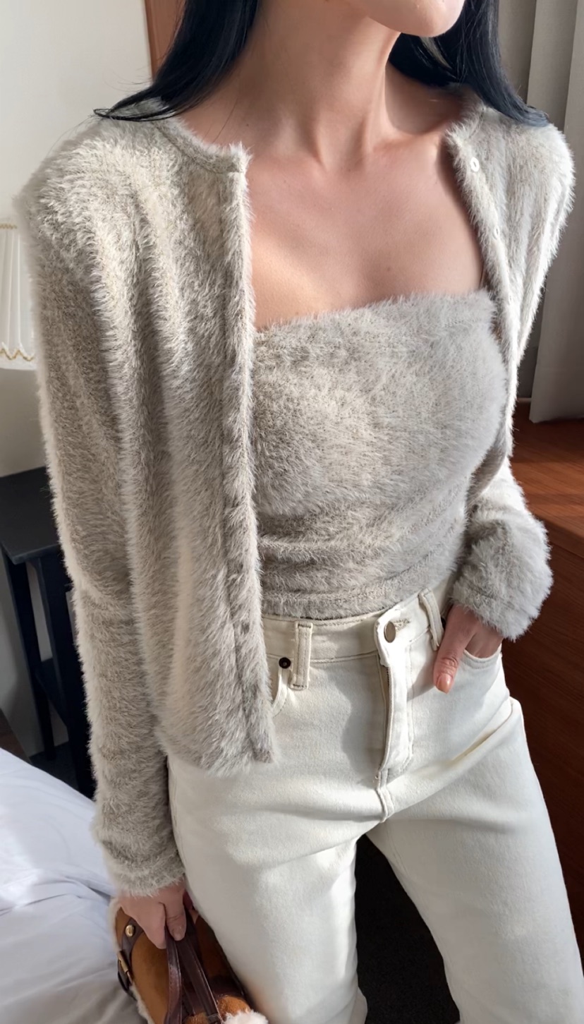 N BROWN韓國直郵㊣女裝新品人氣休閑推薦25秋冬套裝開襟衫N BROWN套裝