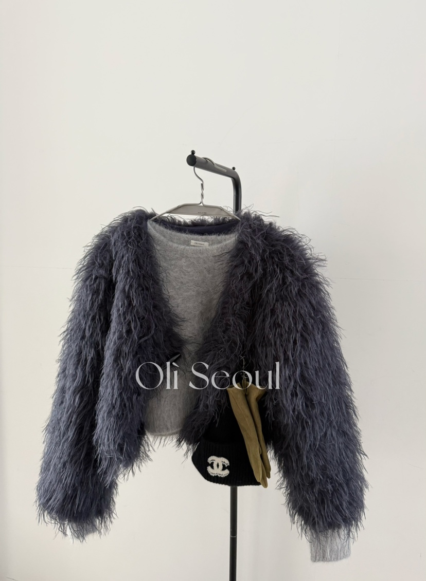 OLI SEOUL東大門㊣實拍女士新款25秋冬時尚熱賣人氣短款大衣OLI SEOUL短款大衣圖色1