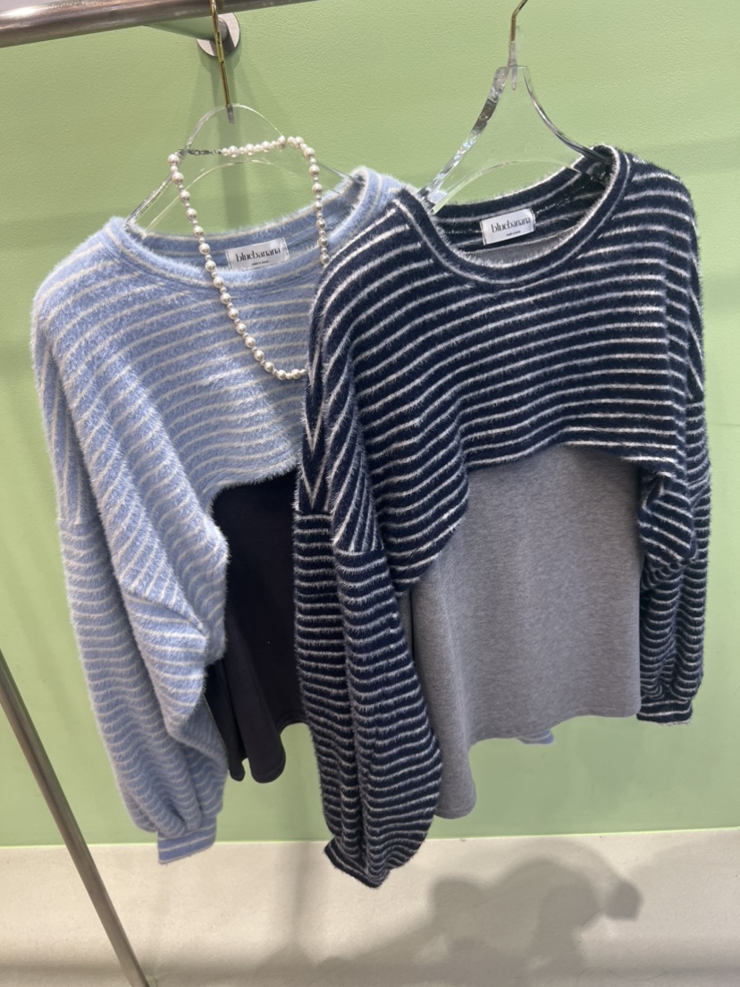 BLUE BANANA東大門㊣實拍女裝新品人氣真品時尚針織衫假兩件BLUE BANANA針織衫