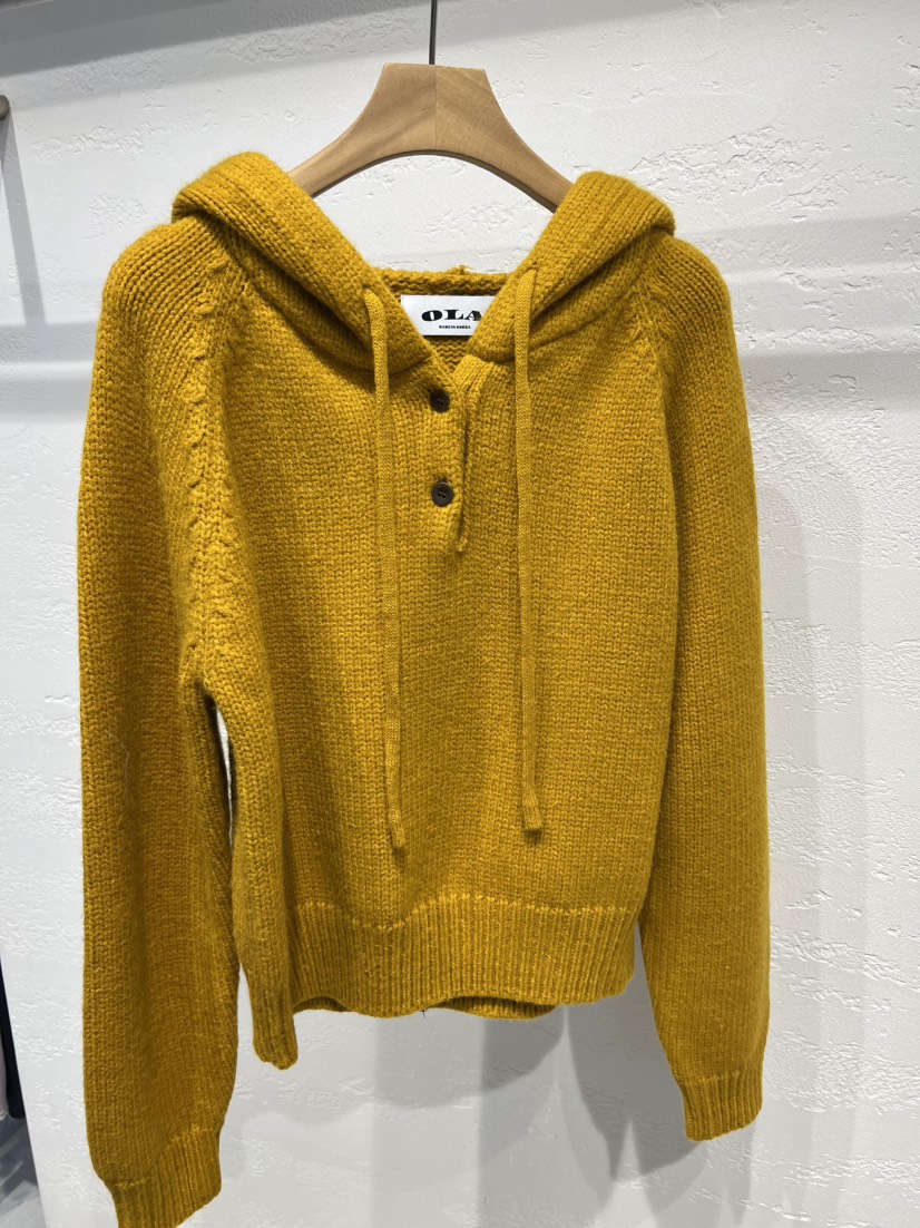OLA韓國直郵㊣女裝新品熱賣休閑25秋冬職業針織衫連帽衫紐扣mellor/OLA針織衫