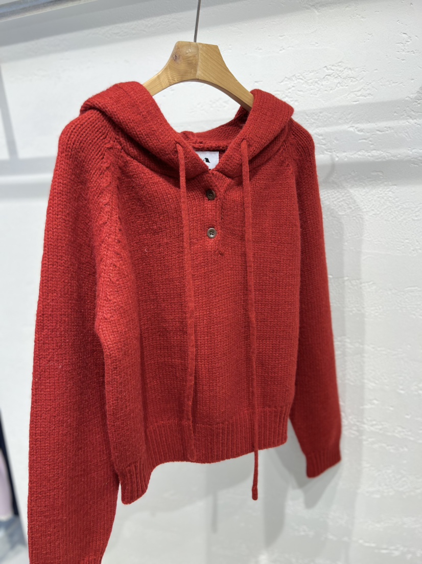 OLA韓國直郵㊣女裝新品熱賣休閑25秋冬職業針織衫連帽衫紐扣mellor/OLA針織衫