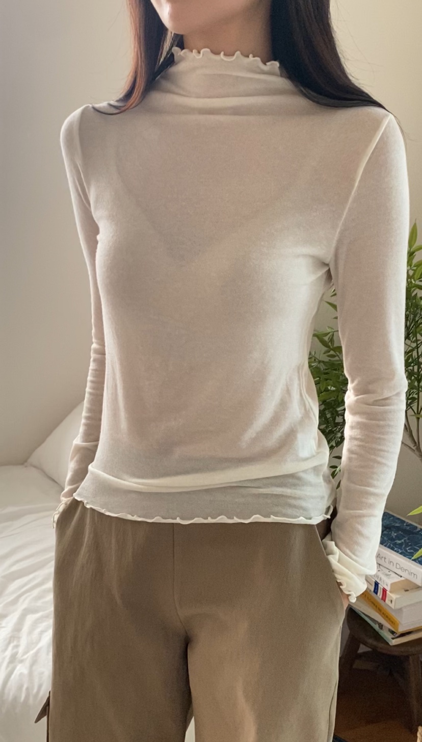 N BROWN東大門㊣實拍女裝新款人氣真品25秋冬時尚休閑長袖T恤N BROWN長袖T恤