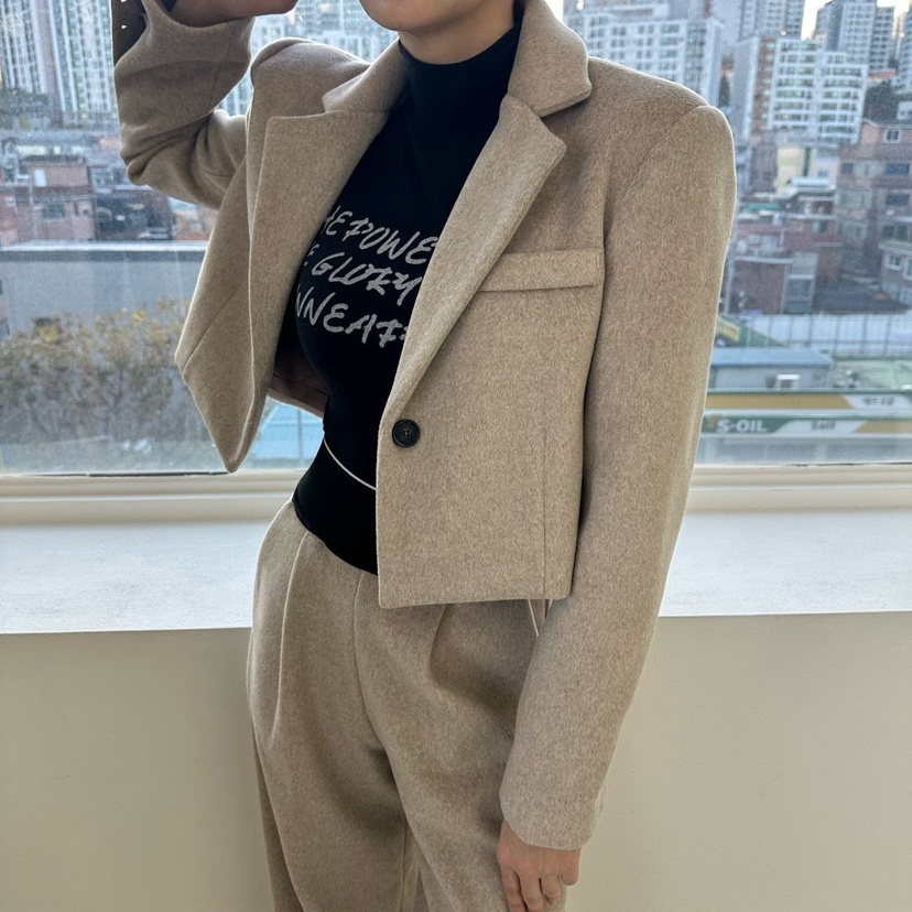 SOUIT韓國直郵㊣女裝新品推薦職業休閑真品25秋冬時尚熱賣夾克SOUIT by mabel-L夾克圖色1