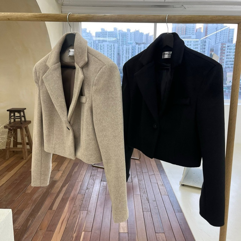 SOUIT韓國直郵㊣女裝新品推薦職業休閑真品25秋冬時尚熱賣夾克SOUIT by mabel-L夾克圖色2左二色