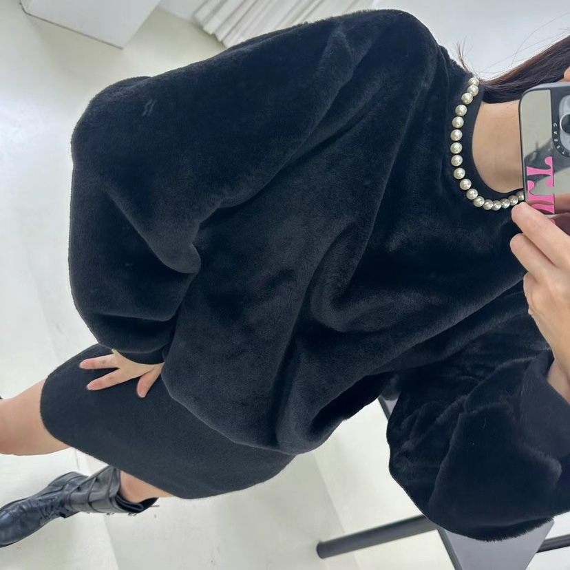 SOUIT韓國直郵㊣女裝新品人氣職業熱賣時尚推薦25秋冬衛衣貂皮SOUIT by mabel-L衛衣