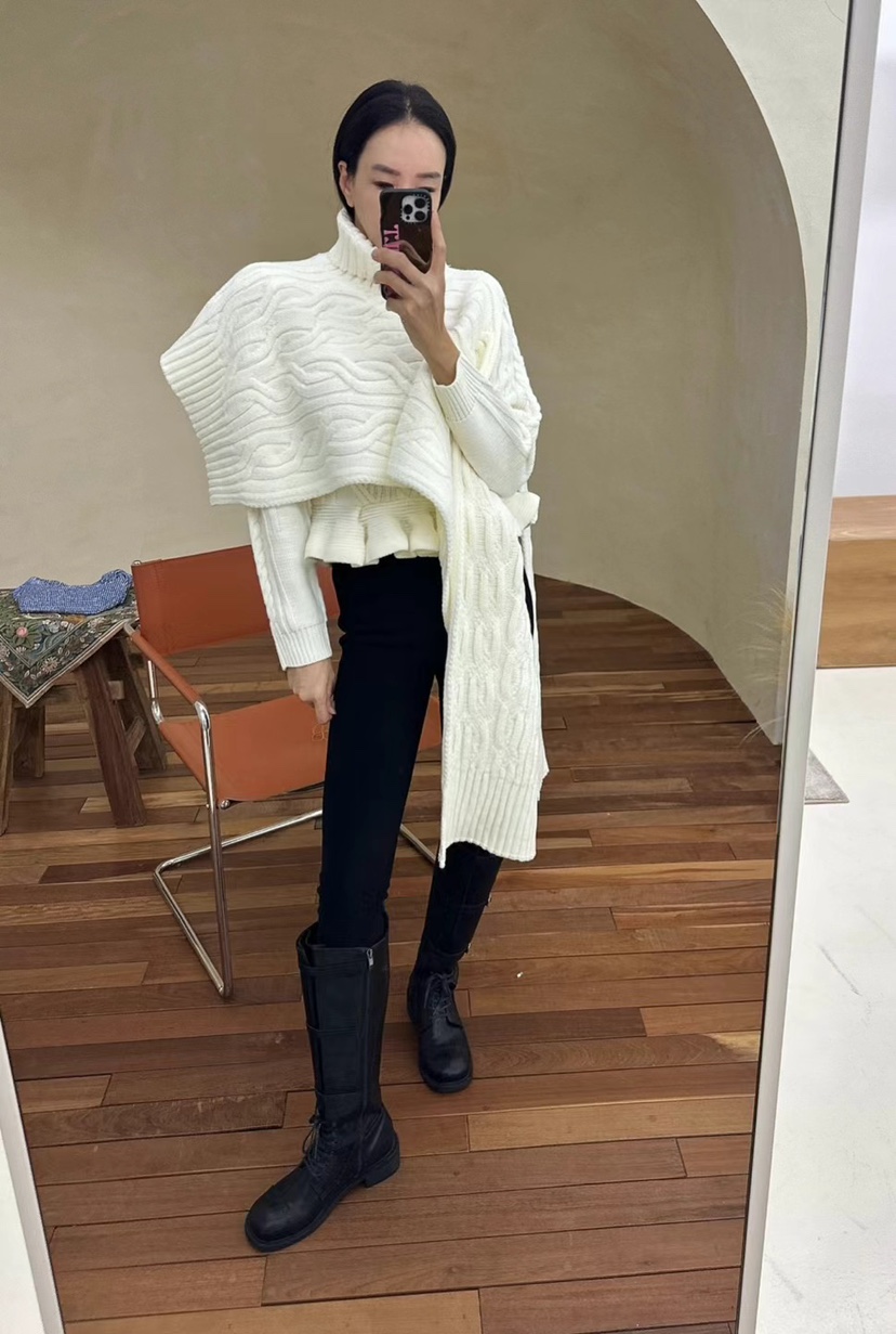 SOUIT韓國代購㊣女裝新品真品時尚人氣25秋冬休閑圍巾披肩披肩SOUIT by mabel-L圍巾/披肩