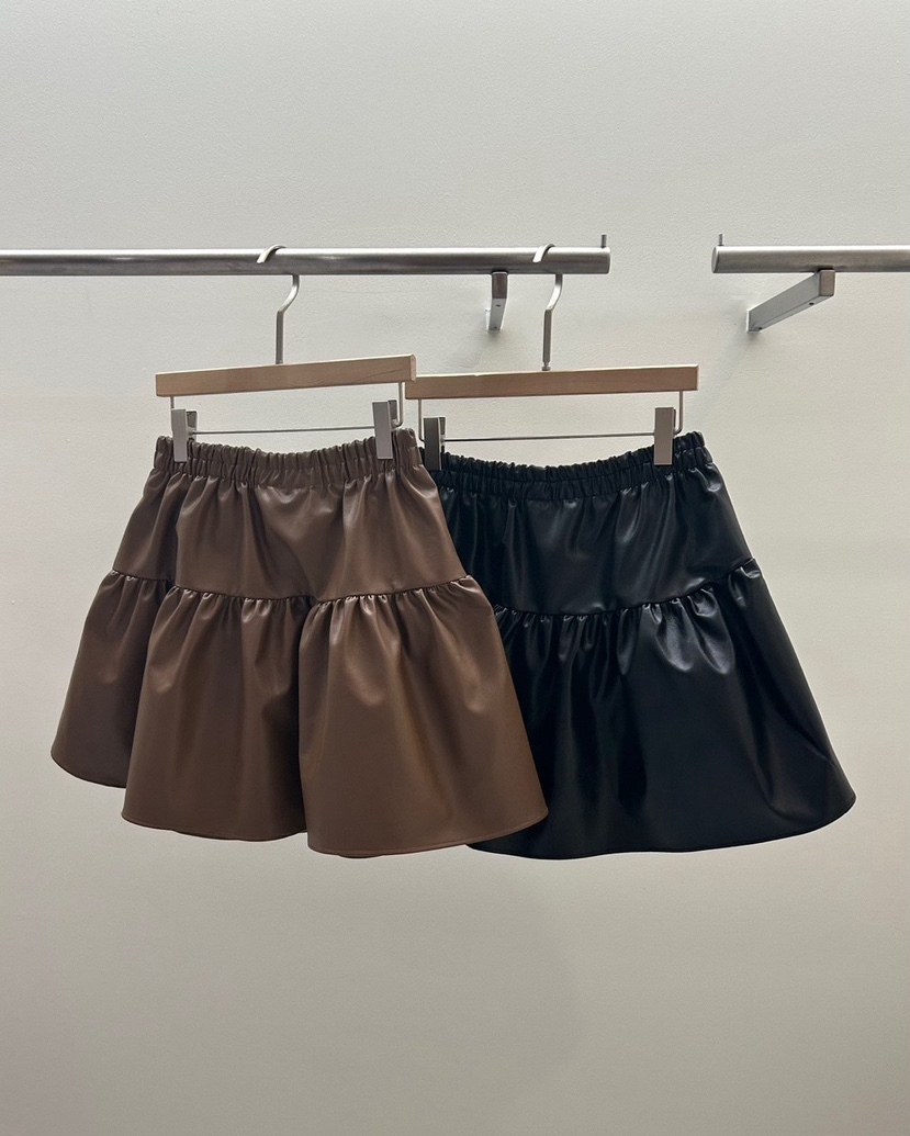 SOUIT東大門㊣代購女士新款時尚職業人氣真品25秋冬短裙皮革SOUIT by mabel-L短裙