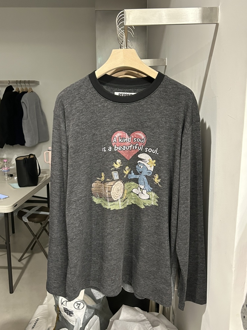 PEPPER-L韓國直郵㊣女裝新款休閑推薦熱賣真品長袖T恤加絨PEPPER長袖T恤圖色1