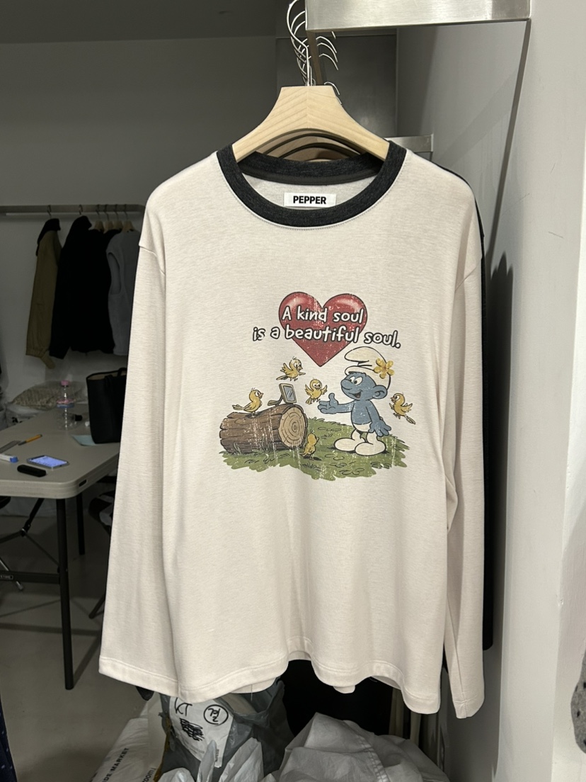 PEPPER-L韓國直郵㊣女裝新款休閑推薦熱賣真品長袖T恤加絨PEPPER長袖T恤圖色3