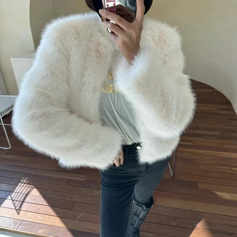 SOUIT東大門㊣代購女士新款25秋冬休閑時尚推薦短款大衣皮草SOUIT by mabel-L短款大衣