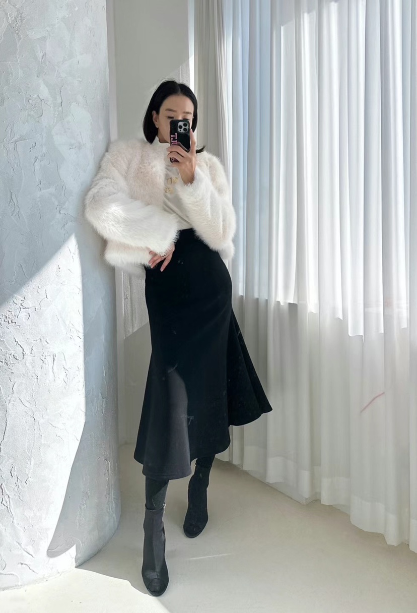 SOUIT東大門㊣代購女士新款25秋冬休閑時尚推薦短款大衣皮草SOUIT by mabel-L短款大衣