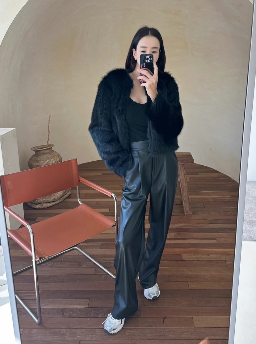 SOUIT東大門㊣代購女士新款25秋冬休閑時尚推薦短款大衣皮草SOUIT by mabel-L短款大衣