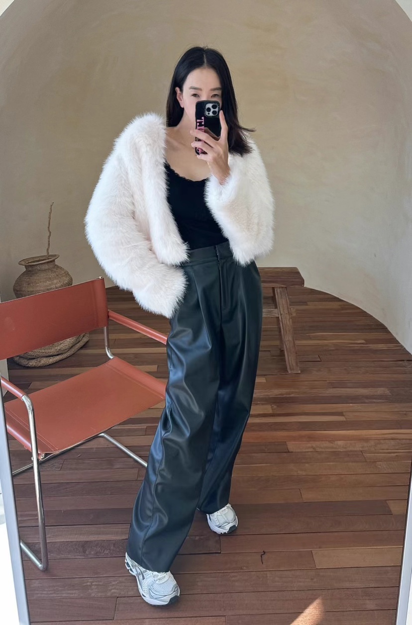 SOUIT東大門㊣代購女士新款25秋冬休閑時尚推薦短款大衣皮草SOUIT by mabel-L短款大衣