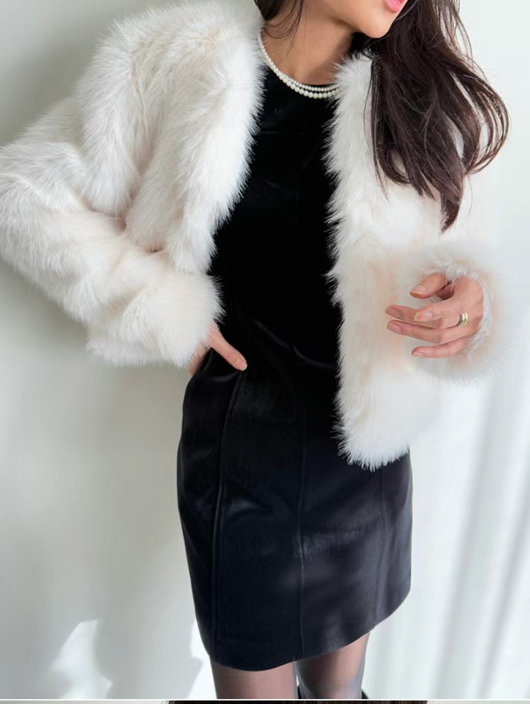 SOUIT東大門㊣代購女士新款25秋冬休閑時尚推薦短款大衣皮草SOUIT by mabel-L短款大衣