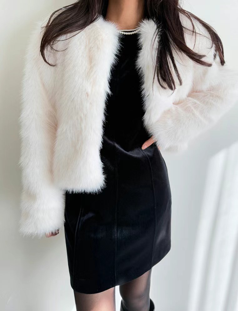 SOUIT東大門㊣代購女士新款25秋冬休閑時尚推薦短款大衣皮草SOUIT by mabel-L短款大衣