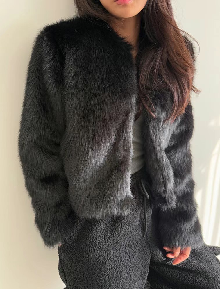 SOUIT東大門㊣代購女士新款25秋冬休閑時尚推薦短款大衣皮草SOUIT by mabel-L短款大衣