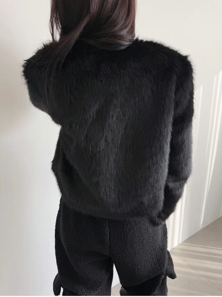 SOUIT東大門㊣代購女士新款25秋冬休閑時尚推薦短款大衣皮草SOUIT by mabel-L短款大衣