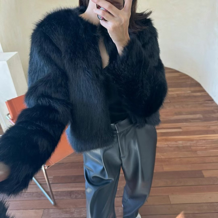 SOUIT東大門㊣代購女士新款25秋冬休閑時尚推薦短款大衣皮草SOUIT by mabel-L短款大衣