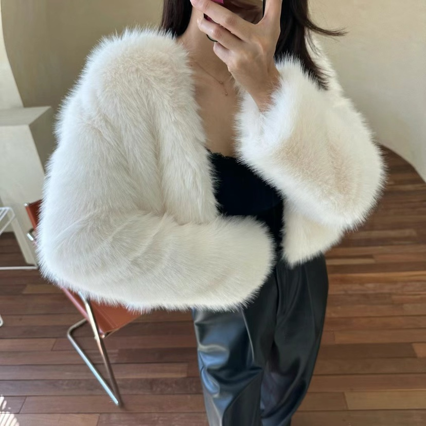 SOUIT東大門㊣代購女士新款25秋冬休閑時尚推薦短款大衣皮草SOUIT by mabel-L短款大衣圖色2