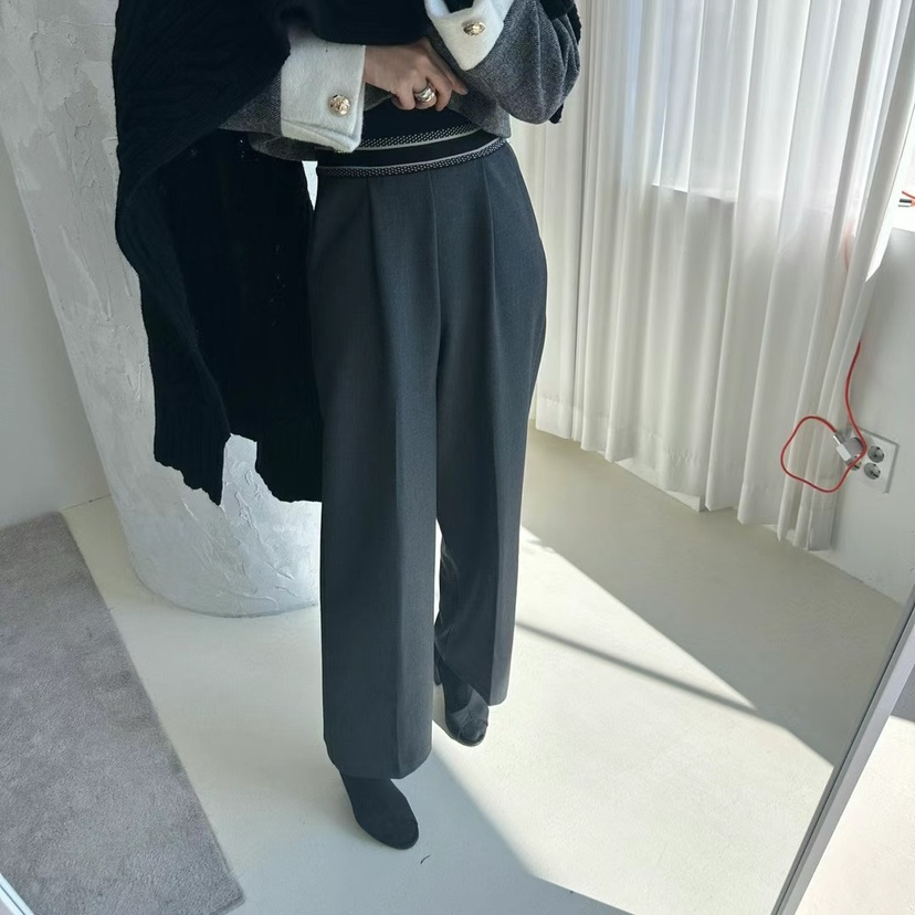 SOUIT東大門㊣實拍女裝新品25秋冬職業推薦真品時尚休閑休閑褲SOUIT by mabel-L休閑褲