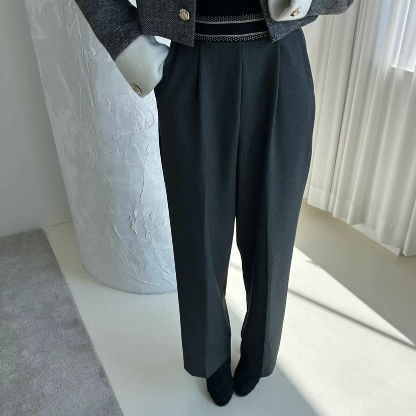 SOUIT東大門㊣實拍女裝新品25秋冬職業推薦真品時尚休閑休閑褲SOUIT by mabel-L休閑褲圖色3