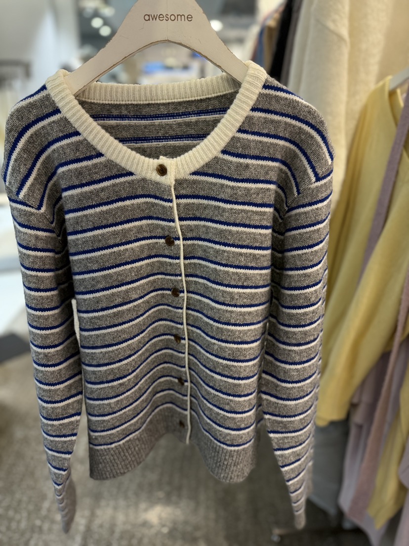 AWESOME-L東大門㊣實拍女裝新款25秋冬休閑推薦針織衫開衫AWESOME-L針織衫圖色1