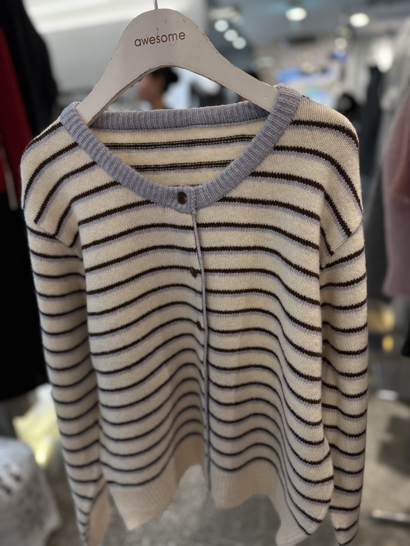 AWESOME-L東大門㊣實拍女裝新款25秋冬休閑推薦針織衫開衫AWESOME-L針織衫圖色2