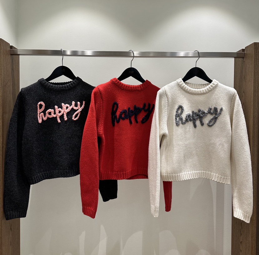 FIFO韓國直郵㊣女裝新款熱賣人氣職業25秋冬時尚真品毛衣刺繡FIFO毛衣