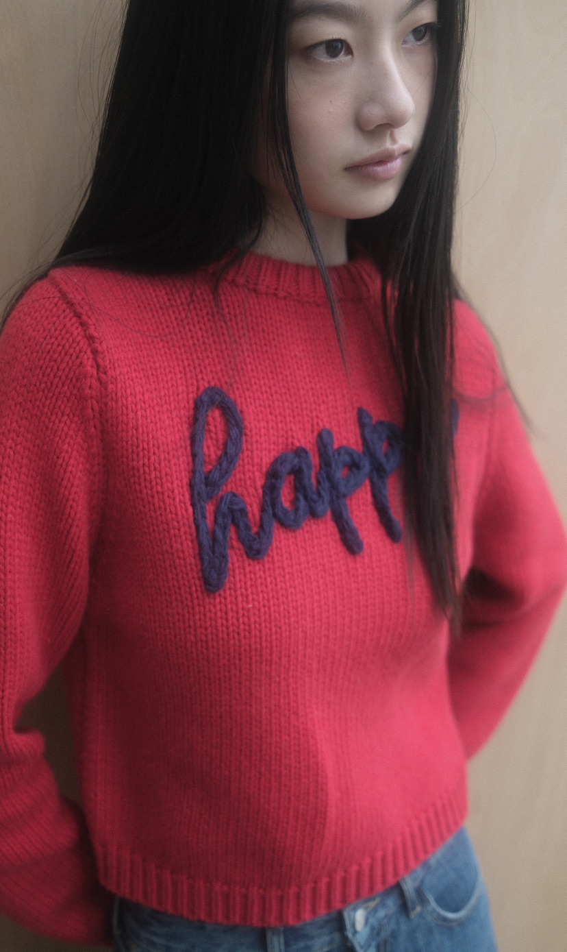 FIFO韓國直郵㊣女裝新款熱賣人氣職業25秋冬時尚真品毛衣刺繡FIFO毛衣