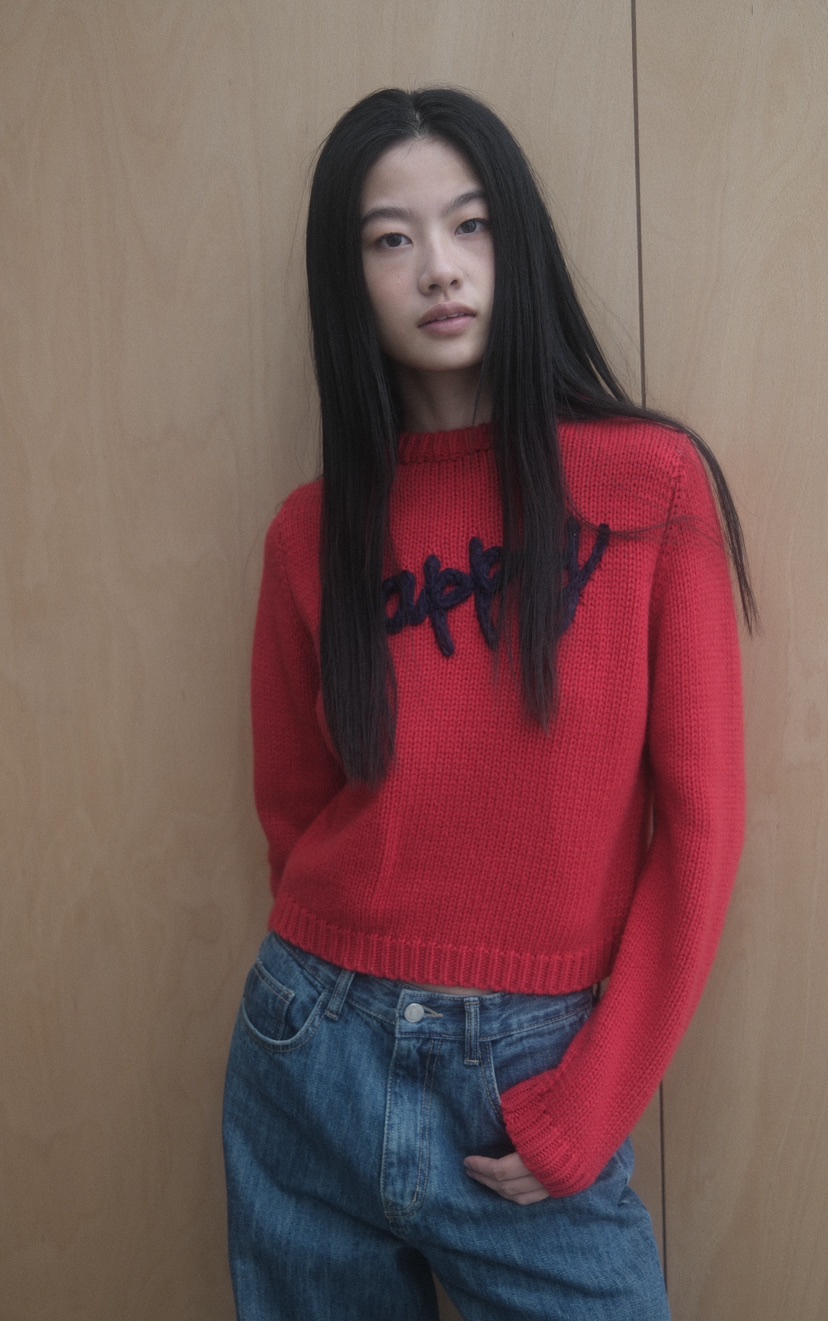 FIFO韓國直郵㊣女裝新款熱賣人氣職業25秋冬時尚真品毛衣刺繡FIFO毛衣