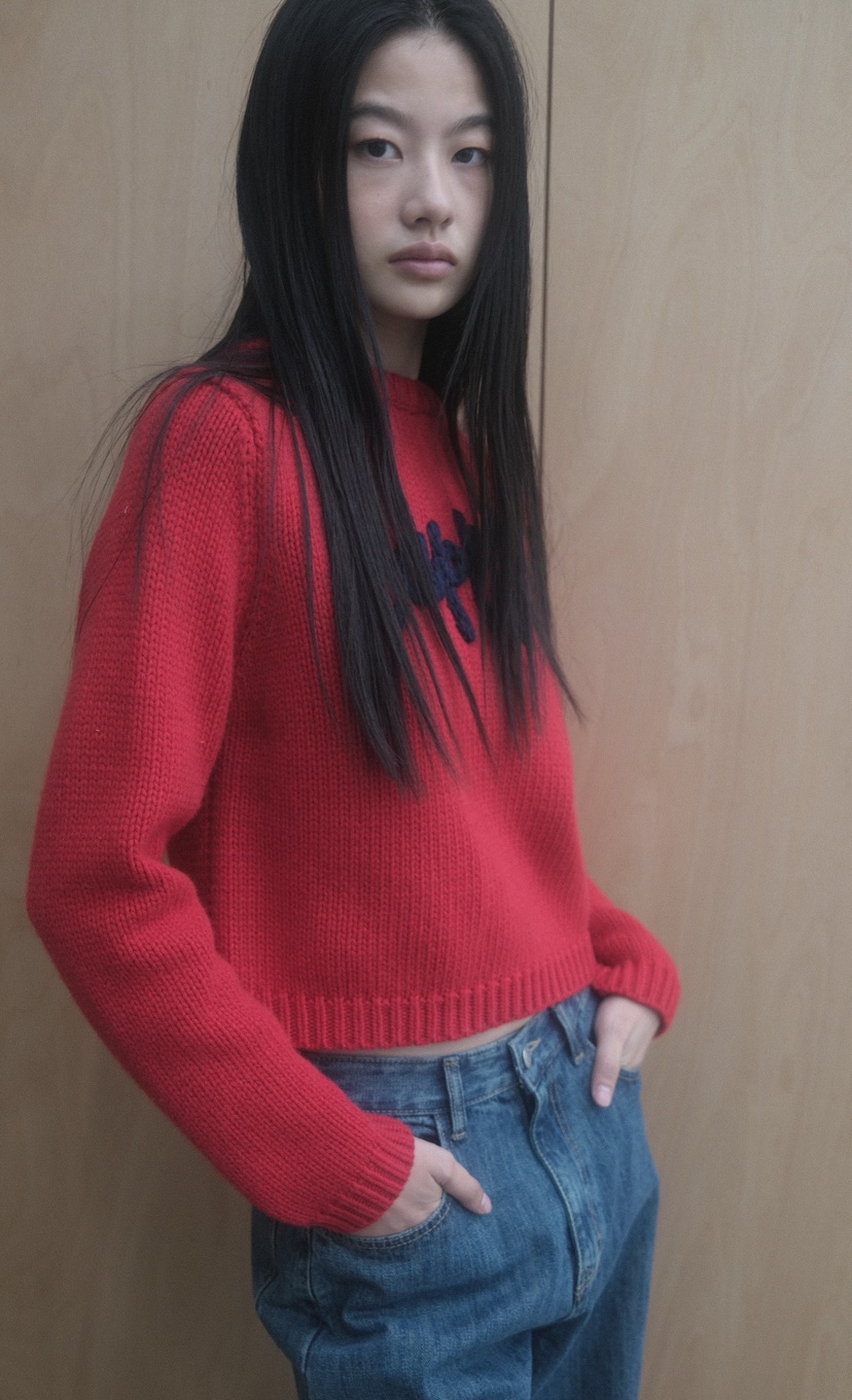 FIFO韓國直郵㊣女裝新款熱賣人氣職業25秋冬時尚真品毛衣刺繡FIFO毛衣