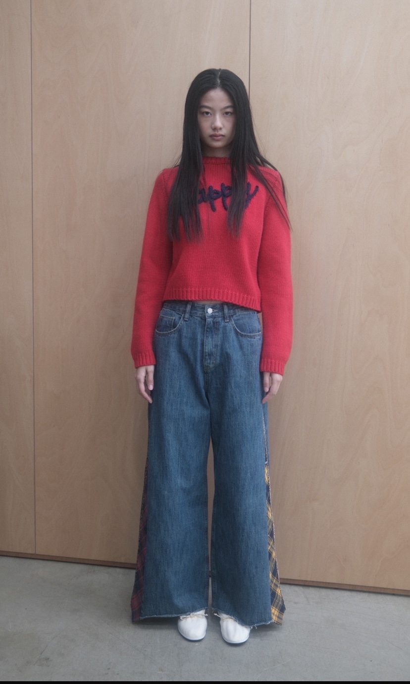 FIFO韓國直郵㊣女裝新款熱賣人氣職業25秋冬時尚真品毛衣刺繡FIFO毛衣