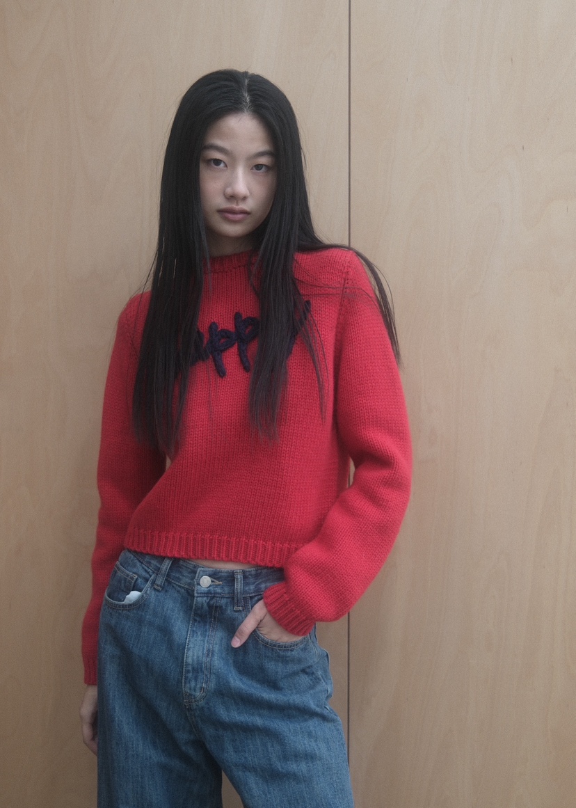 FIFO韓國直郵㊣女裝新款熱賣人氣職業25秋冬時尚真品毛衣刺繡FIFO毛衣