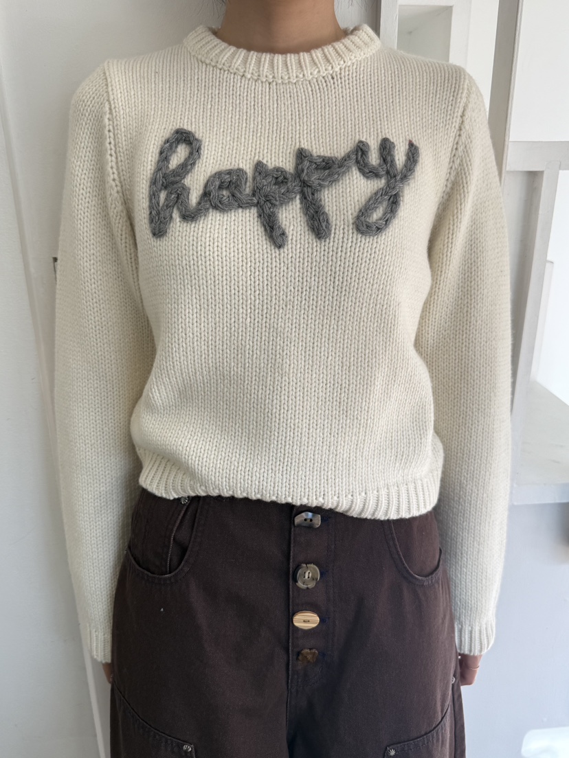 FIFO韓國直郵㊣女裝新款熱賣人氣職業25秋冬時尚真品毛衣刺繡FIFO毛衣