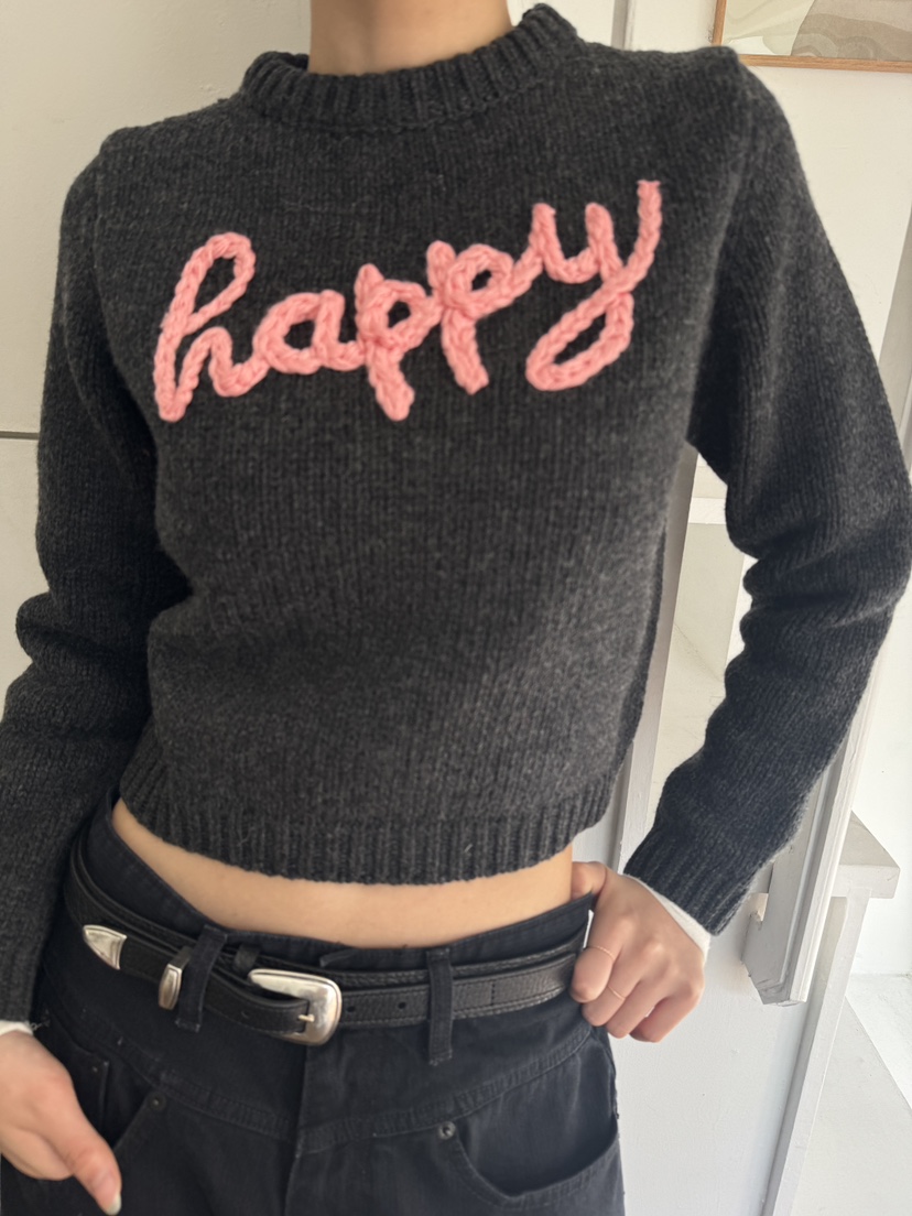 FIFO韓國直郵㊣女裝新款熱賣人氣職業25秋冬時尚真品毛衣刺繡FIFO毛衣