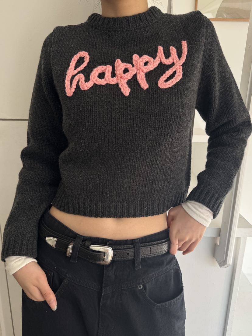 FIFO韓國直郵㊣女裝新款熱賣人氣職業25秋冬時尚真品毛衣刺繡FIFO毛衣