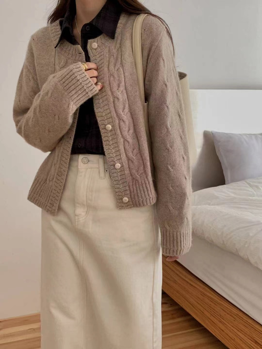 MIELLE-미엘르-OT東大門㊣代購女裝新品休閑25秋冬針織衫開衫MIELLE-미엘르-OT針織衫圖色2