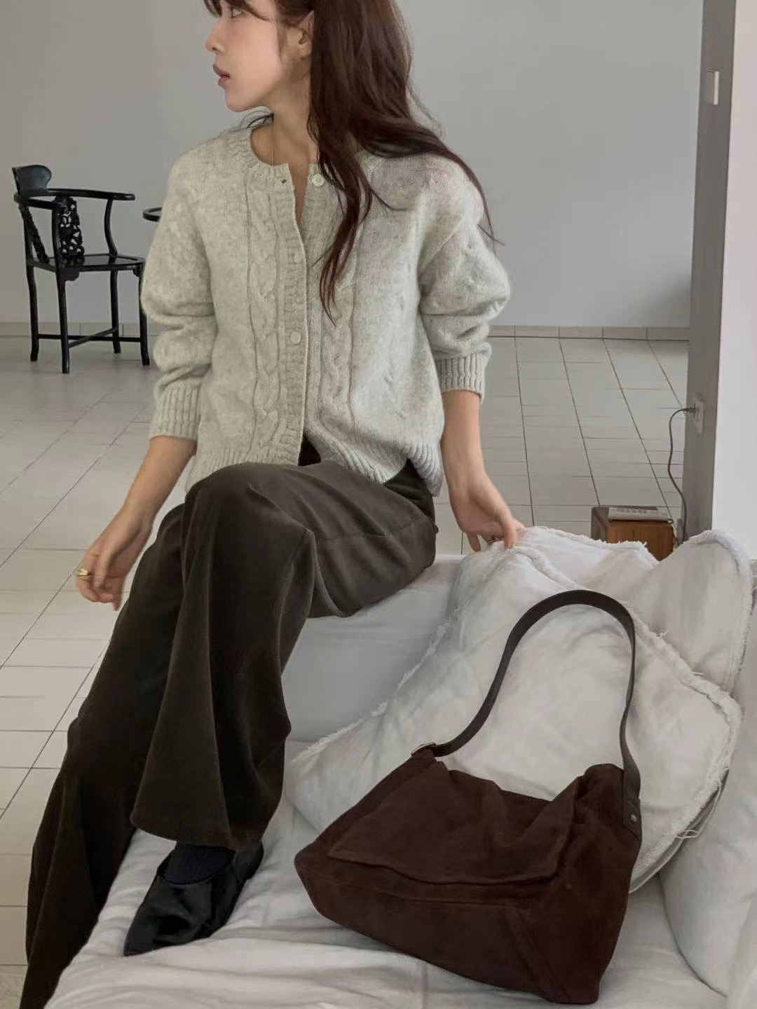 MIELLE-미엘르-OT東大門㊣代購女裝新品休閑25秋冬針織衫開衫MIELLE-미엘르-OT針織衫圖色3