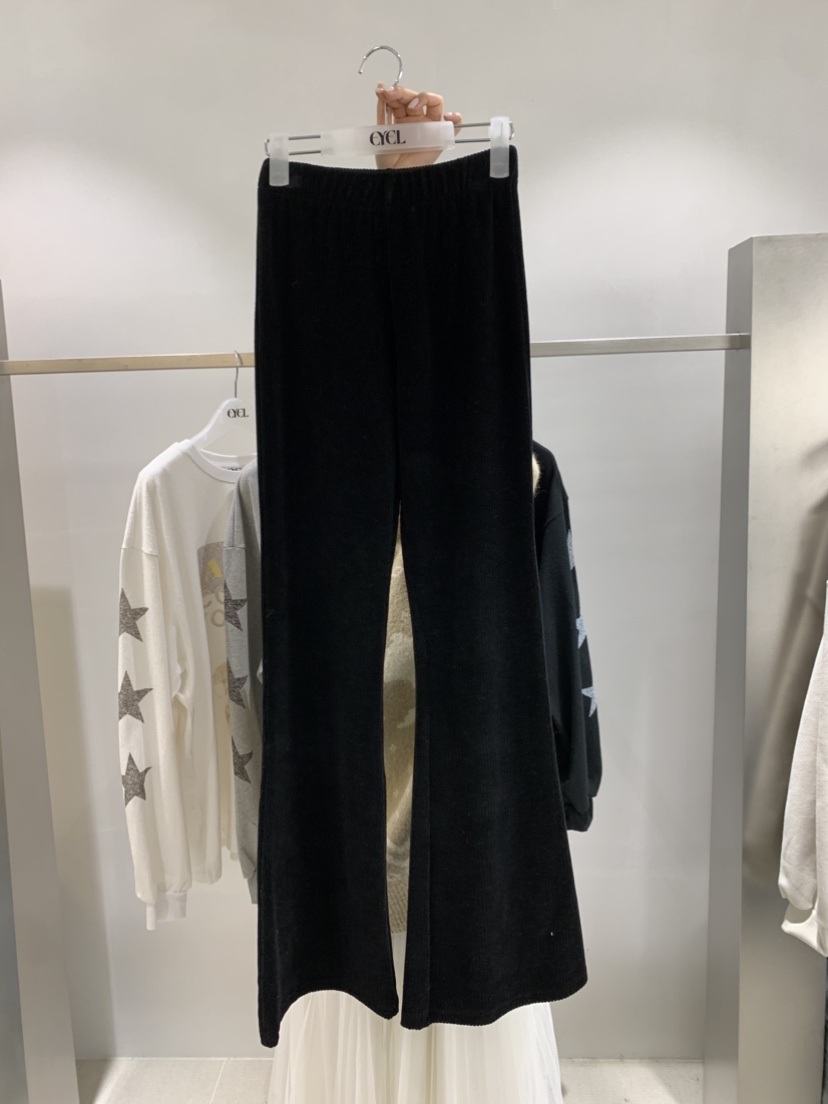 EYEL韓國代購㊣女士新款休閑熱賣職業時尚25秋冬休閑褲喇叭絲絨EYEL休閑褲圖色2